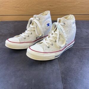 Converse Women's Lux Hidden Heel Canvas Embellished High-Top Sneakers size 8